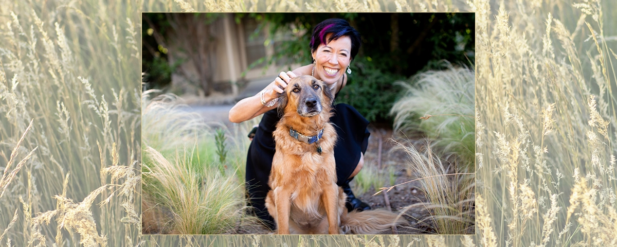Marisha Chilcott - Owner of Morpheus Medical Spas in Larkspur and Santa Rosa - with her dog - Photo taken in Sonoma County, California